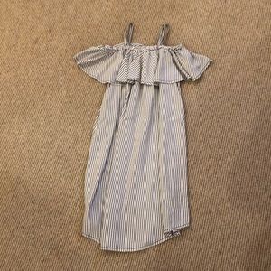 Gray and white striped dress